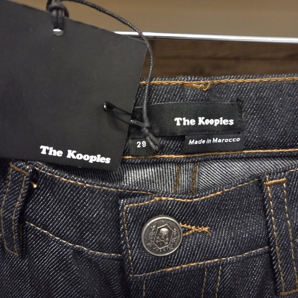 Kooples Blue Brut Straight Jeans Classic Fit- Awesome "SKULL" Detail On Pocket - Picture 2 of 7
